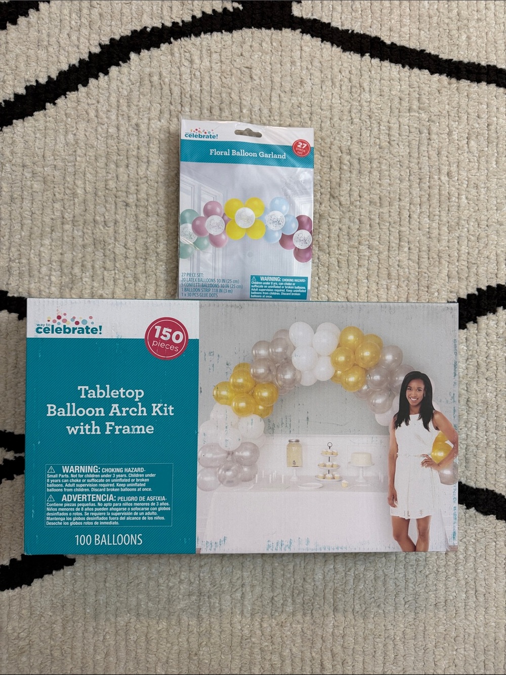 Tabletop Balloon Arch Kit w/Frame + Floral Balloon Garland 177pc Set ~ New